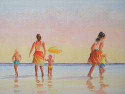 Beach, watercolour
