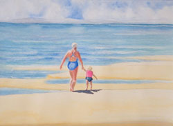 Seaside, watercolour