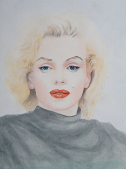 Marilyn Monroe, watercolour