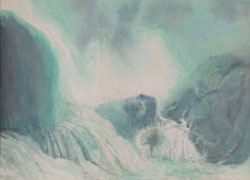 Waterfall, watercolour